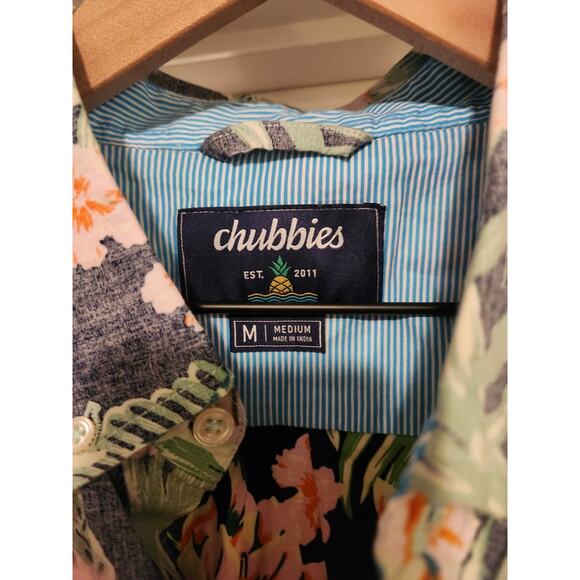 CHUBBIES BUTTON DOWN ALL OVER PRINT FLORAL SHORT SLEEVE SHIRT- MENS SIZE MEDIUM - Picture 2 of 4